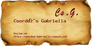 Csordás Gabriella névjegykártya
